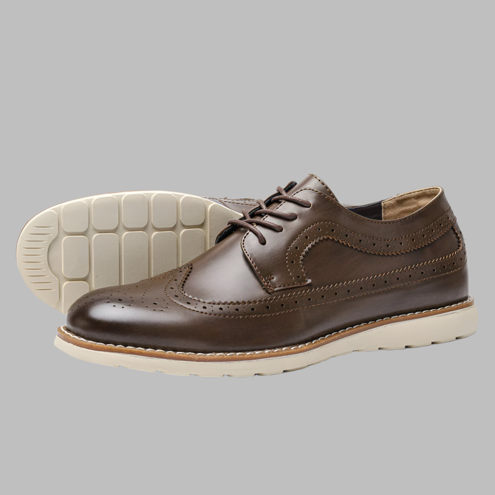 brown-brogues-with-flat-sole-displayed