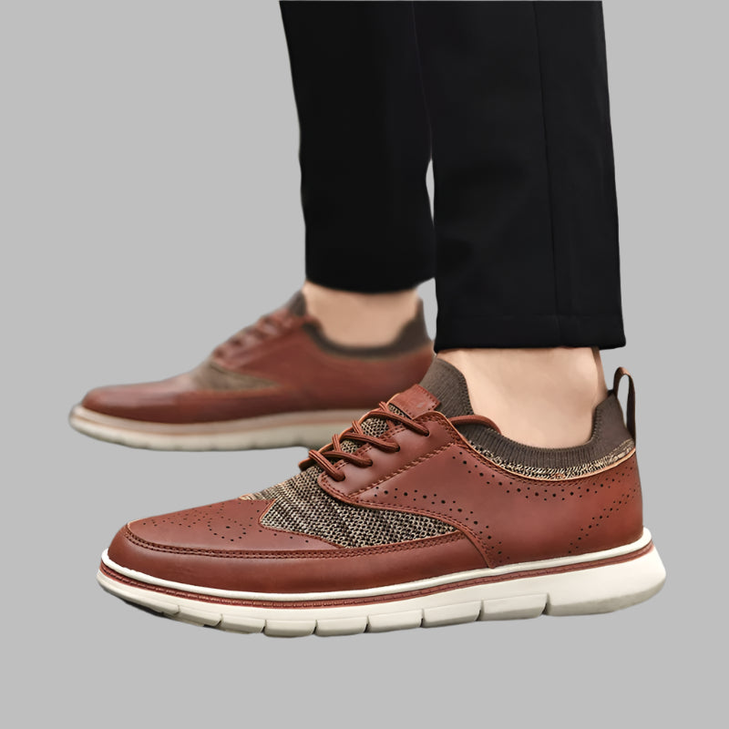 brown-formal-trainers-on-foot